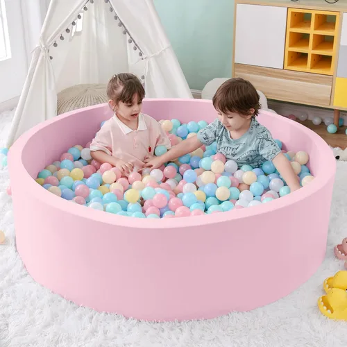 Miniatura 14 de SHJADE Piscina de pelotas de espuma para niños pequeños, 35.4"x 11.8" Piscina de pelotas para niños, Piscina de pelotas redonda suave para bebés