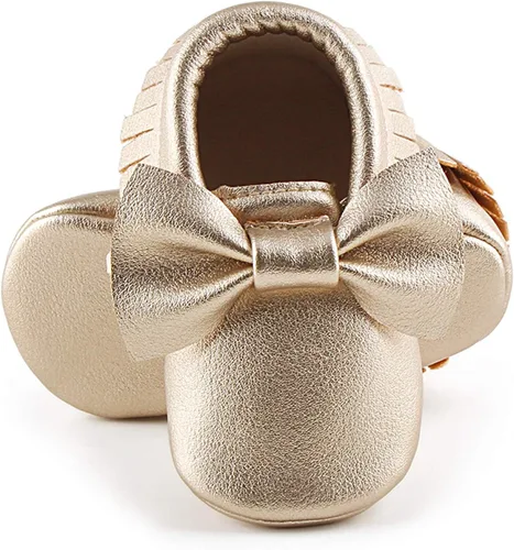 Miniatura 3 de OOSAKU Zapatos con nudo de lazo de piel sintética suela suave para bebé niño pequeño