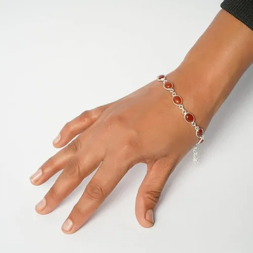 Miniatura 5 de Pulsera de piedras preciosas, pulsera ajustable de enlace, superposición de plata, joyería hecha a mano, bisel, regalo para ella, regalo de Navidad