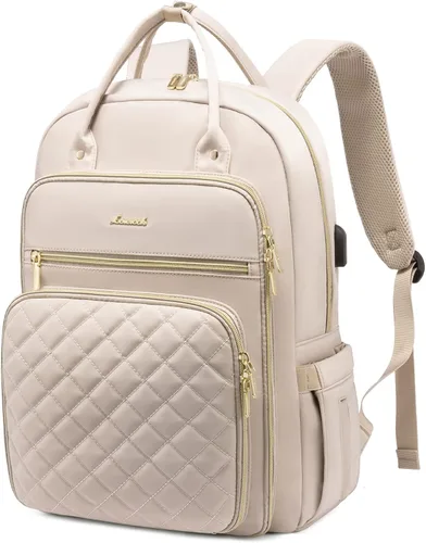 Miniatura 32 de LOVEVOOK - Mochila para portátil para mujer, resistente al agua, mochila de trabajo y viaje, con monedero, elegante, mochila de negocios, mochila