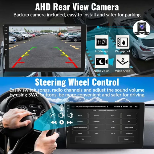 Miniatura 6 de 4 núcleos+64G Android 15 para Honda CRV 2007-2011 Radio de coche estéreo con A-pple inalámbrico CarPlay Android Auto WiFi GPS, pantalla táctil de 9