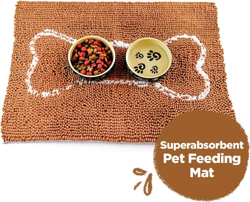 Miniatura 9 de Soggy Doggy Slopmat - Tapete de comida para perros, tapete de microfibra absorbente de felpilla para alimentación de mascotas para alimentos