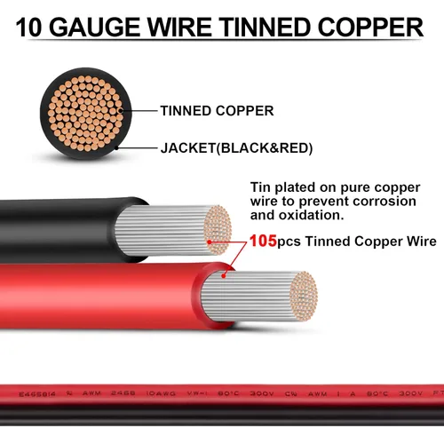 Miniatura 2 de iGreely Cable de Extensión SAE 10AWG SAE a SAE Arnés de Cables de Desconexión Rápida Conector SAE para Panel Solar Cargador de Batería Motocicleta