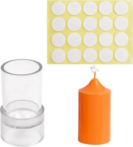 Miniatura 7 de WANDIC 1 molde para velas, moldes cilíndricos de plástico transparente, velas de mesa de emergencia para iglesia, Navidad, día de San Valentín