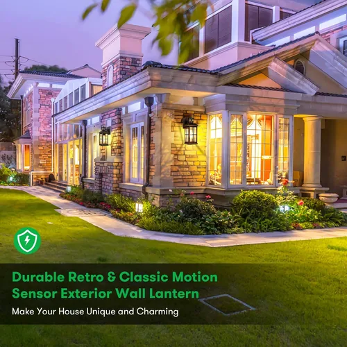 Miniatura 8 de Luz exterior con sensor de movimiento – Lámpara de pared avanzada del atardecer al amanecer, lámpara de porche impermeable, montaje de pared