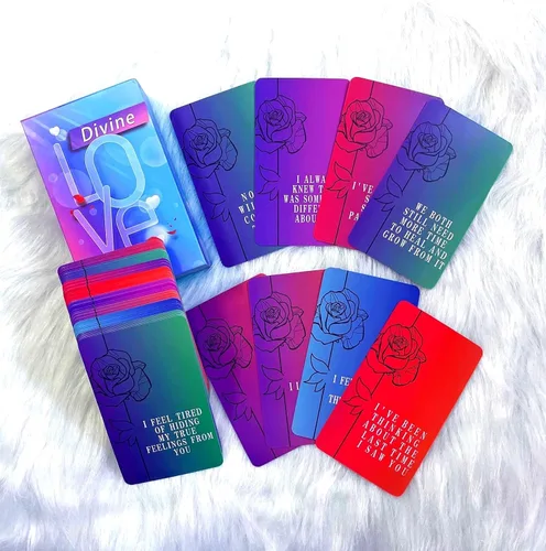 Miniatura 7 de Mazos de Cartas de Oráculo Amor Divino, 64 Cartas de Tarot de Llamas Gemelas, mazos de cartas de oráculo con significados en ellos, Explora temas