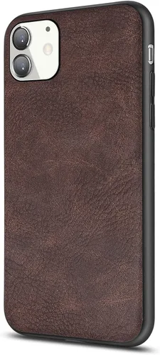 Miniatura 9 de Funda para iPhone 11, delgada de piel sintética vintage a prueba de golpes, ligera, de alta calidad, suave, TPU, carcasa protectora híbrida de PC
