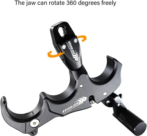 Miniatura 6 de Lanzador de ayuda de arco compuesto y cuerda de bucle D, ajustable puede girar 360° pulgar liberación arco ayuda aleación de aluminio, ayudas