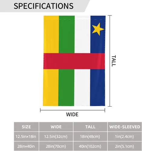 Miniatura 7 de Flag of the Central African Republic Garden Flag 12.5"x18" Inch Double Sided Garden Flags Home Lawn Outdoor Decor Flags Party Banner Welcome Flag