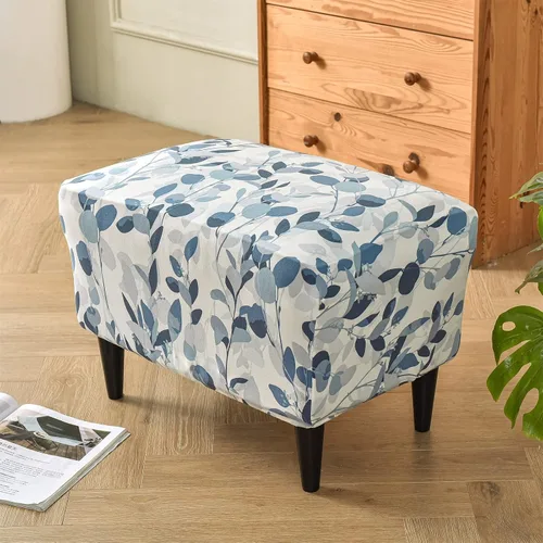 Miniatura 8 de Eco-Ancheng Funda elástica para silla, funda otomana rectangular de almacenamiento, funda otomana para reposapiés, fundas otomanas para taburete