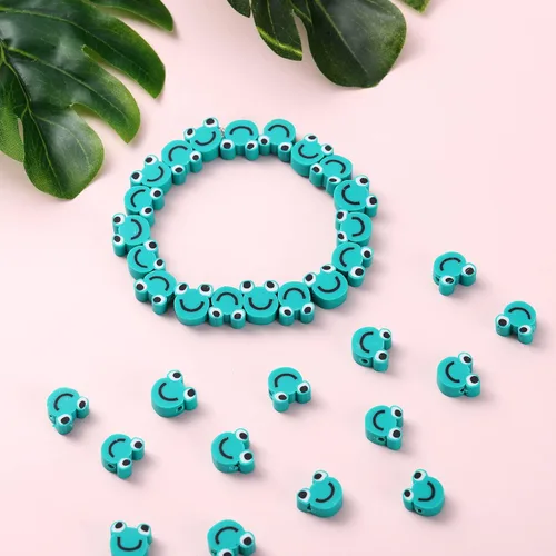 Miniatura 51 de 100 piezas de cuentas espaciadoras de arcilla polimérica de animales para joyería de mujer, pulseras, collares, aretes, accesorios de bricolaje