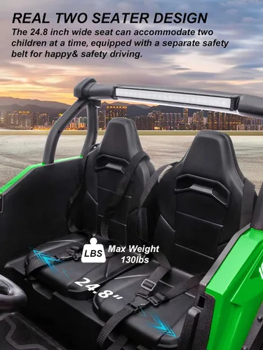 Miniatura 3 de OTTARO Autos eléctricos de 24 V XXXL de 2 plazas, vehículos eléctricos para niños grandes, camión UTV 4WD con control remoto, asiento espacioso