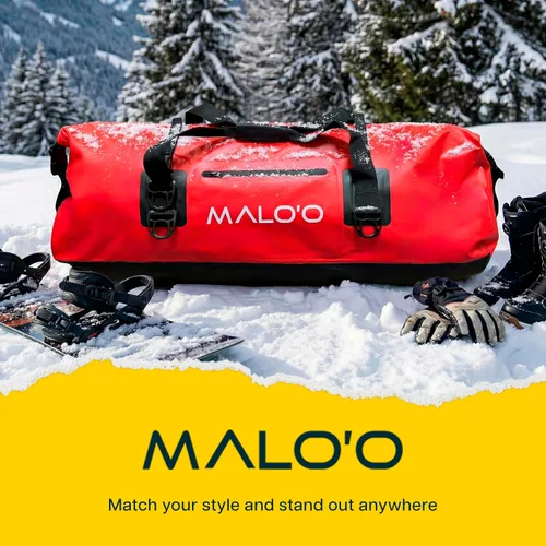Miniatura 7 de Bolsa de lona impermeable seca Malo’o, bolsa de equipo resistente enrollable con tapa superior impermeable y correas Molle, bolsa marina para kayak