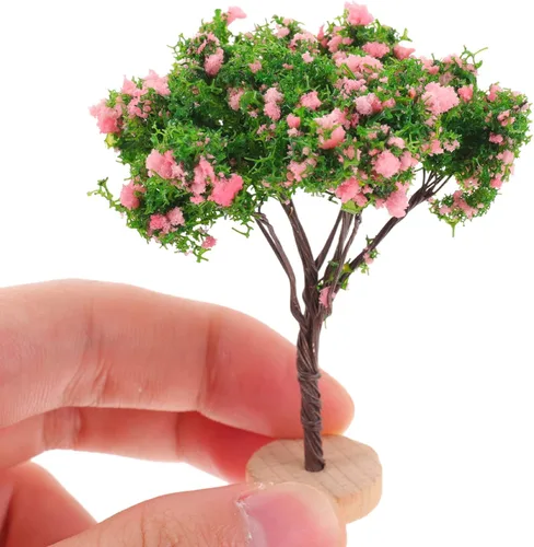 Miniatura 6 de 4 piezas de modelos de árbol en miniatura, árboles de simulación de plástico para paisajes en miniatura, accesorios de mesa de arena, modelos