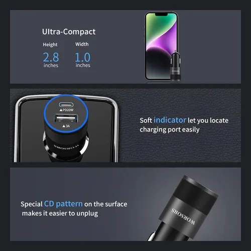 Miniatura 7 de Cargador rápido USB C de 35 W para automóvil [certificado Apple MFi] para iPhone 14 Pro/14 Pro Max/14 Plus, iPhone 13/12/11/Mini/XS/XR/8/SE, iPad
