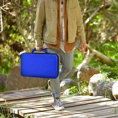 Miniatura 7 de GWCASE Vitrina para más de 66 cuchillos de bolsillo. Soporte plegable, organizador de almacenamiento de mariposas, bolsa de transporte para Azul