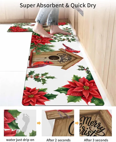 Miniatura 4 de Snowy Farmhouse - Tapete de baño para bañera, antideslizante, de secado rápido y absorbente, de tierra de diatomeas, para fregadero de cocina