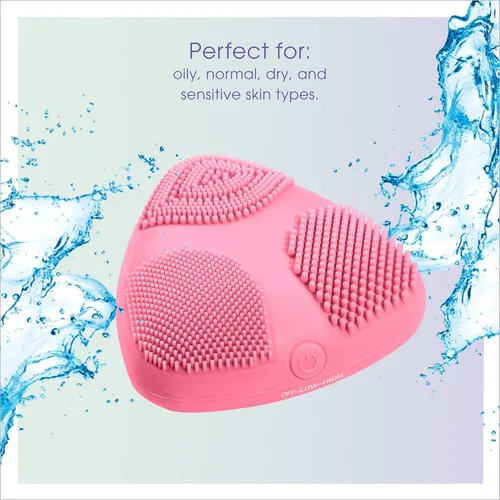 Miniatura 3 de True Glow by Conair Skinpod Cepillo de limpieza facial de silicona con 3 zonas de cepillo, funciona