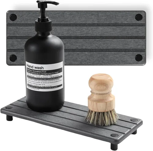 Miniatura 12 de Organizador de Fregadero de Cocina, Bandeja de Piedra Absorbente de Agua para Fregadero, Bandeja de Encimera de Baño de Diatomita, Protector