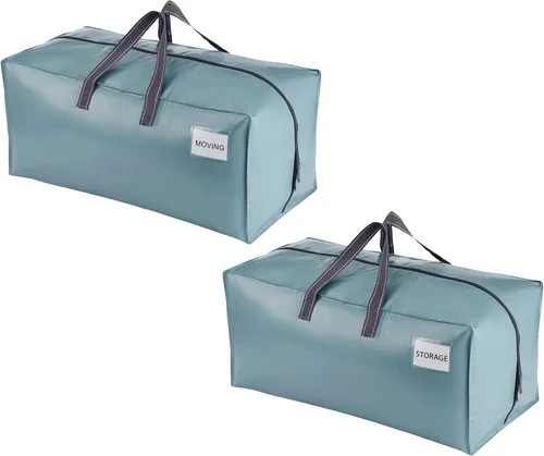 Miniatura 37 de VENO Paquete de 2 bolsas de mudanza, correas de mochila, mudanza, cajas de almacenamiento universitario, con tapas, resistentes, extragrandes, asas