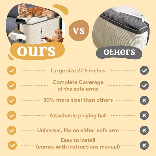 Miniatura 6 de Protector de sofá para gatos, se adapta a cualquiera de los reposabrazos, protector de muebles de arañazos para gatos