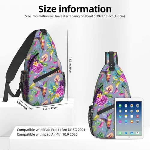 Miniatura 2 de NiuKom Mochila pequeña tipo bandolera para el pecho, bolsa de hombro, gimnasio, ciclismo, viajes, senderismo, mochila para mujeres y hombres, Flores