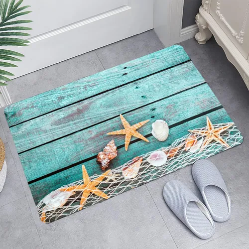 Miniatura 2 de LYFANS Alfombras de baño de espuma de esponja absorbente suave para baño y cocina (30 x 17 pulgadas), tapete de franela antideslizante brillante
