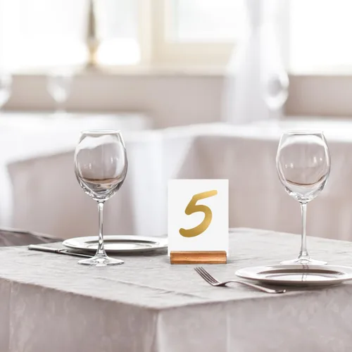 Miniatura 7 de FOCCTS 20 soportes de madera para tarjetas de lugar, soportes de números de mesa de madera, soporte de letrero acrílico de madera, decoración
