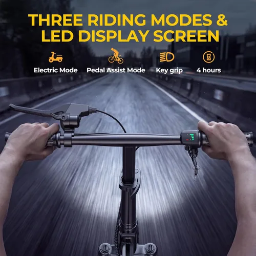 Miniatura 5 de WERHY Bicicleta eléctrica para adultos, motor de 500 W, bicicleta eléctrica plegable de velocidad máxima de 20 MPH, bicicletas eléctricas de 14