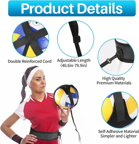Miniatura 3 de Ayuda para equipo de entrenamiento de voleibol Davllin, kit premium de entrenador de rebote de voleibol, entrenador de práctica en solitario