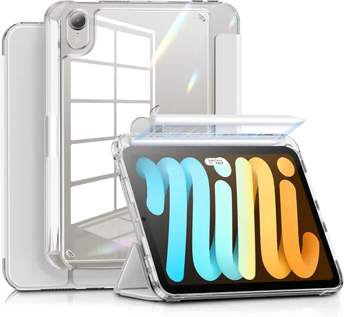 Miniatura 9 de INFILAND Funda para iPad mini 7, iPad mini 7ª (A17 Pro)/6ª generación de 8.3 pulgadas 2024/2021, parte trasera transparente y funda protectora