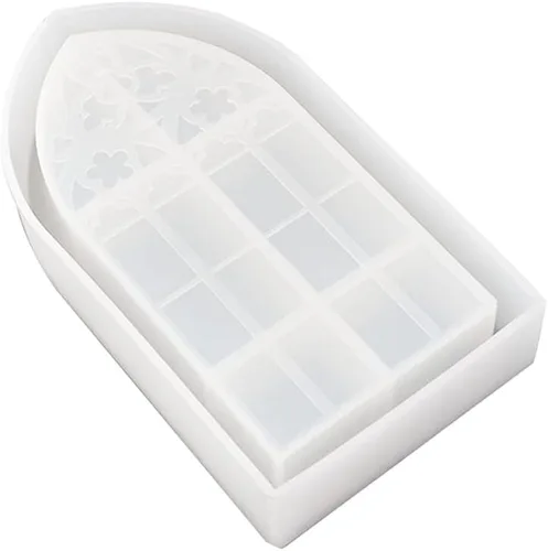Miniatura 7 de Caja de almacenamiento, molde de resina de silicona, moldes de placa para resina epoxi, forma de ventana, contenedor de joyería, caja de fundición