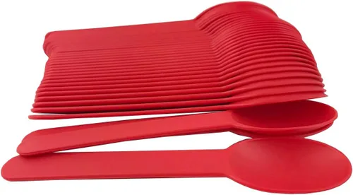 Miniatura 5 de MMvolesy Cucharas de plástico desechables de varios colores surtidos con mango ancho, cuchara de yogur congelado, cucharas de helado, cucharas