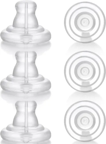 Miniatura 15 de Catinee 3 pares de respaldos de aretes de plata de ley, ajuste hipoalergénico con cierre de 0,028-0,039 pulgadas (blanco+oro)