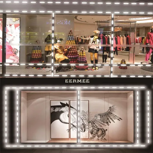 Miniatura 2 de YSY Luces LED para escaparates para exteriores, módulo de luz COB, luces LED con cinta adhesiva, impermeable, luz de ventana para tienda de Blanco