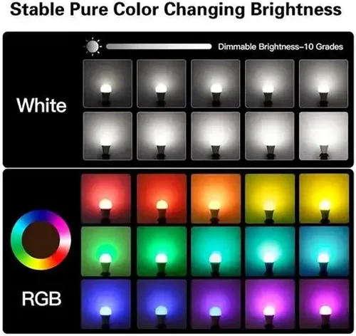 Miniatura 4 de Bombillas LED que cambian de color con mando a distancia RGBW de 10 W (equivalente a 85 W), A19 E26/27, lámpara de repuesto, blanco cálido, función