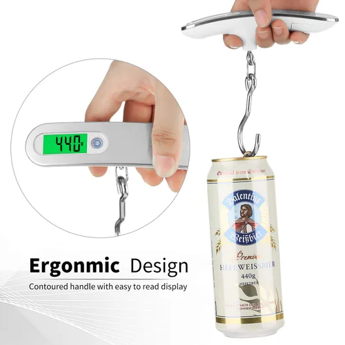 Miniatura 3 de SHANJE Báscula de equipaje de 110 libras, báscula digital de viaje de alta precisión, 110.2lbs con gancho