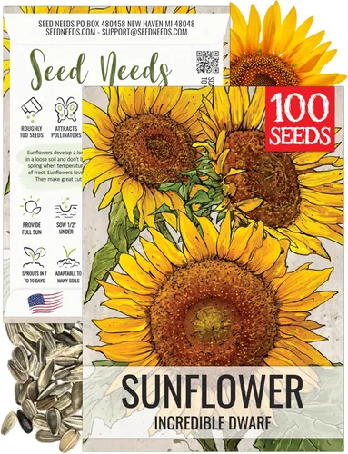 Miniatura 69 de Seed Needs Semillas de girasol para plantar girasoles de manchas solares enanas, semillas de flores de corte anual de polinización abierta