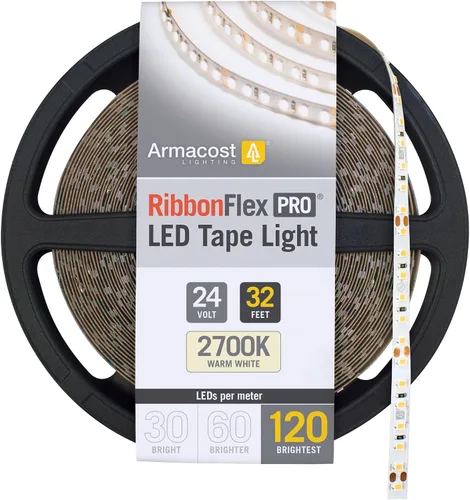 Miniatura 16 de Armacost Lighting RibbonFlex Pro 136230 - Tira de luces LED blancas de 24 V, 120 LED/m, 2700K, 16.4 pies