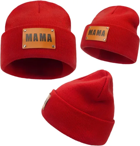 Miniatura 3 de Gorro para padres e hijos,Madre y bebé hija/hijo gorro de punto cálido de invierno,Gorro suave para niños