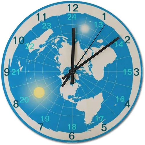 yyone Reloj de pared decorativo de madera con batería silencioso y preciso para oficina, sala de estar, dormitorio, 10 pulgadas, tierra plana,