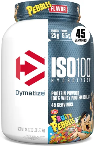 Miniatura 9 de Dymatize ISO100 Proteína hidrolizada en polvo, 100% aislado de proteína de suero, 0.88 onzas (25 g) de proteína, 0.19 onzas (5.5 g) de BCAA, sin