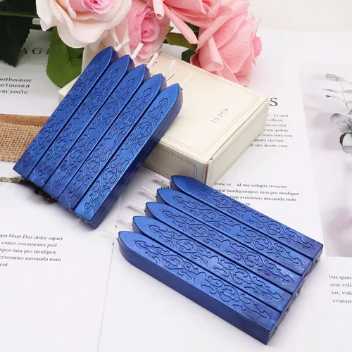 12 varillas de cera de sellado azul marino con mechas, cera de sellado antigua para sello de cera, invitaciones de boda, envoltura de regalos,