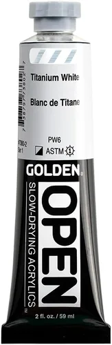 Miniatura 16 de GOLDEN OPEN Acrílicos de secado lento, negro hueso, tubo de 2 onzas líquidas, pintura acrílica profesional, semitransparente Hueso negro