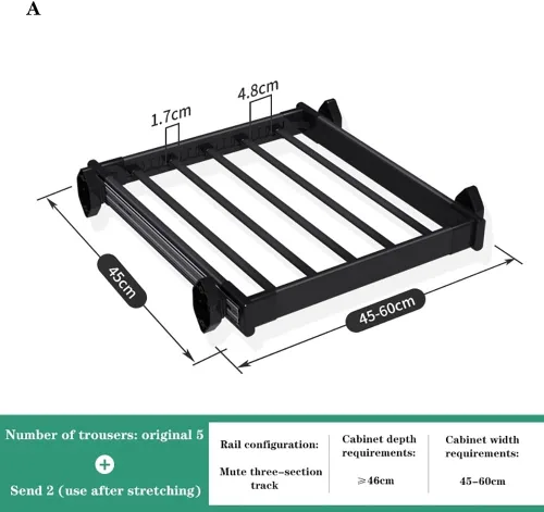 Miniatura 2 de Estante extraíble para pantalones, organizador de ropa, organizador de ropa, estante de armario, estante multifuncional ajustable, ahorro de espacio