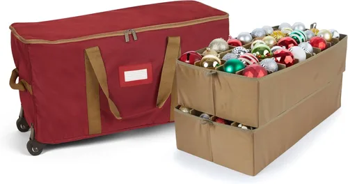 Miniatura 81 de Covermates Keepsakes Bolsa de almacenamiento ajustable para adornos, poliéster resistente, separadores acolchados y bandejas FlexGrid, organizador