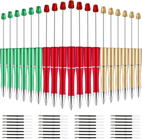 Miniatura 8 de Whaline 24 bolígrafos de cuentas de Halloween, color naranja, morado, negro, bolígrafo de tinta de gel, bolígrafos retráctiles para escribir
