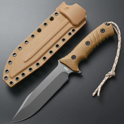 Miniatura 2 de Gtkii GTK2 Cuchillo de hoja fija AUS-10 Hoja de acero Mango de fibra de vidrio de nailon Cuchillo de herramienta EDC de espiga completa para acampar