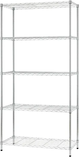 Miniatura 26 de Estantería de 3 niveles, estantería pequeña ajustable para armario, estantes de almacenamiento de cocina con ruedas, organizador de alambre de acero