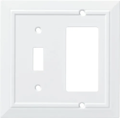 Miniatura 9 de Franklin Brass llave de luz clásica individual de diseño arquitectónico decorativo, Blanco, W35243-PW-C
